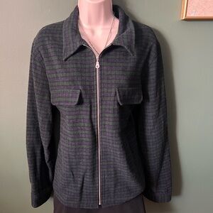 Vintage Old Navy Striped Utility Jacket in Green and Black
